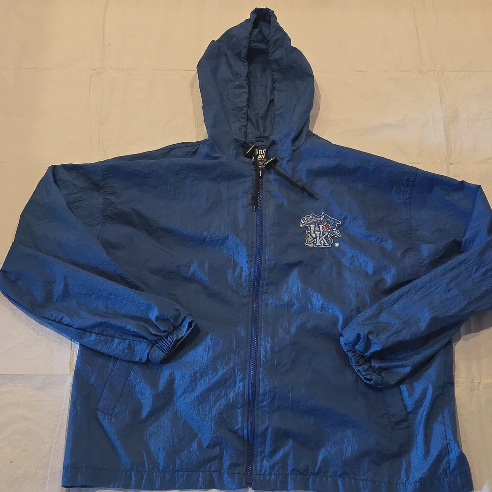 Pro Player University of Kentucky Wildcats Hooded Windbreaker Jacket Blue Medium